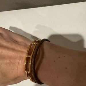 Gold and Brown Braided Bracelet